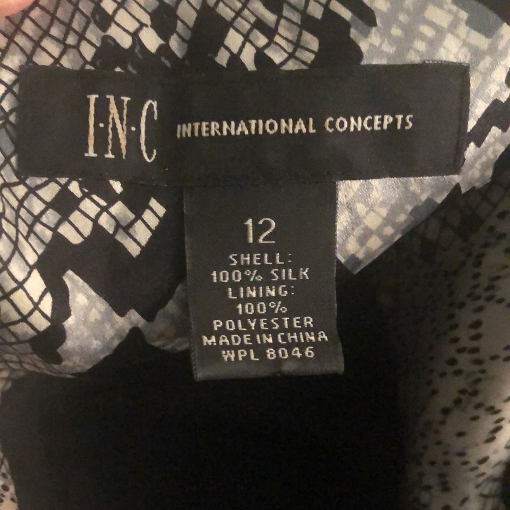 LAST CHANCE 💄 I.N.C International Concepts Silk Shirt Dress, size 12 - Picture 7 of 9